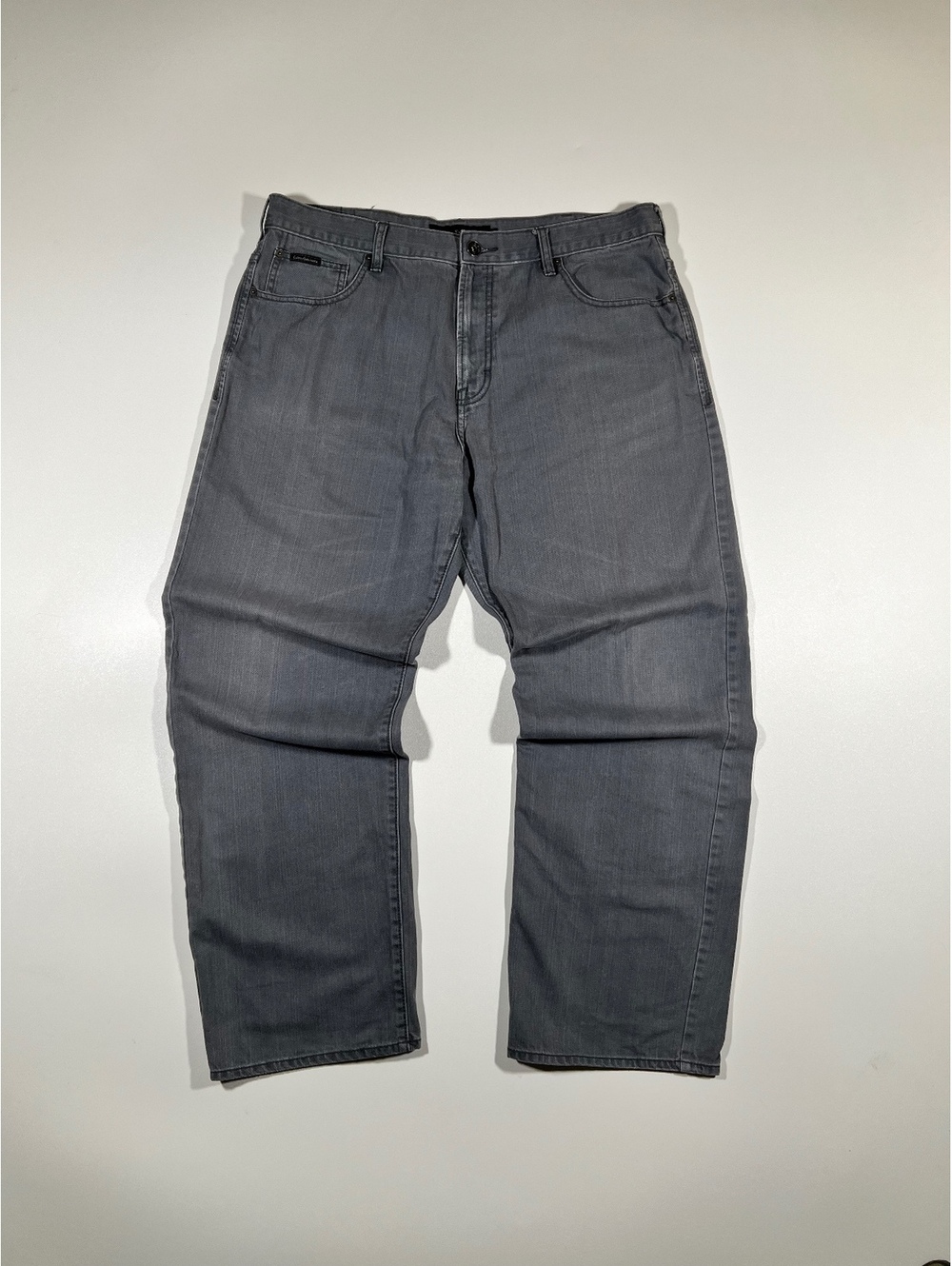 Calvin Klein Jeans Grey Wash Denim Pants Straight Leg Classic 5 Pocket CK